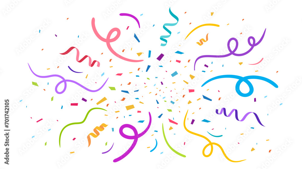 Confetti background, congratulations confetti explosion isolated on white, colorful confetti vector, clipart, birthday banner, carnival, party, christmas, 
holiday, anniversary, graduation celebration - obrazy, fototapety, plakaty 
