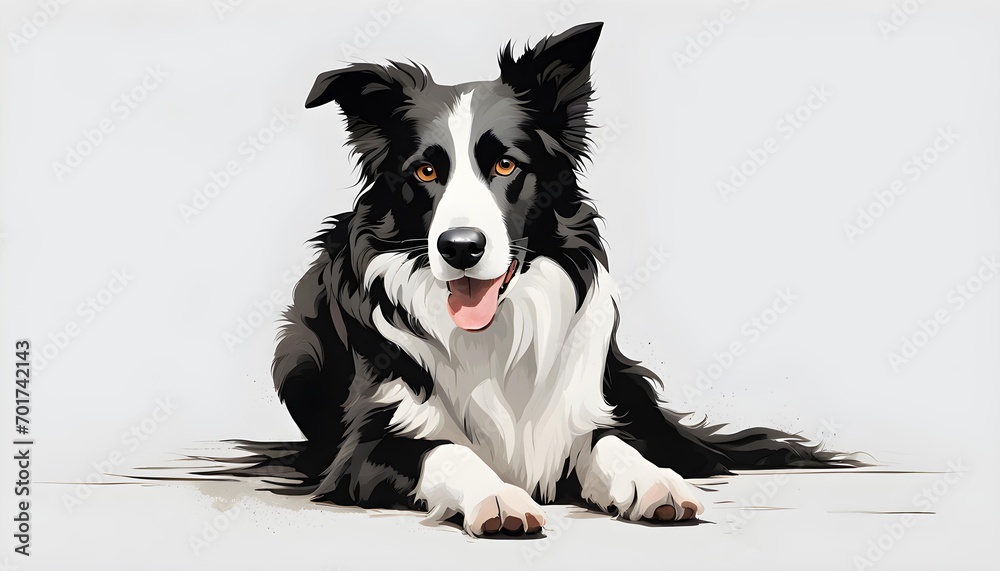 Isolate Border Collie dog