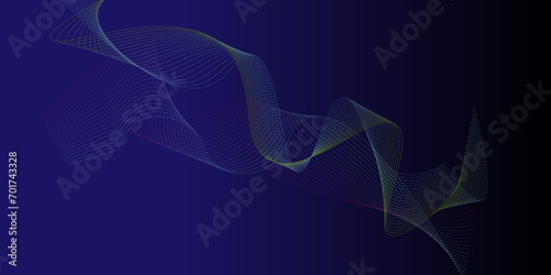 Abstract blue blend wave lines on transparent background. Modern blue flowing wave lines and glowing moving lines. Abstract frequency sound wave lines and technology curve lines background.