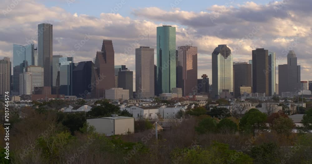 Scenic Aerial View of Houston Skyline & Nearby Wooded Areas | 4K Drone Video Scenic Aerial View of Houston Skyline & Nearby Wooded Areas | 4K Drone Video