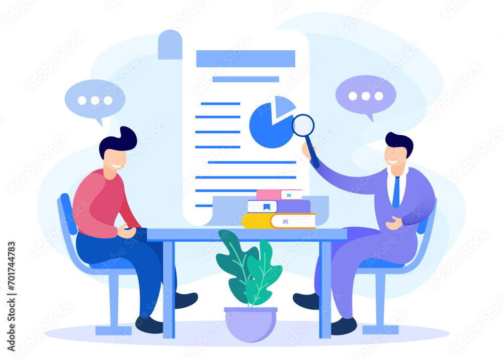 Illustration vector graphic cartoon character of audit Illustration vector graphic cartoon character of audit