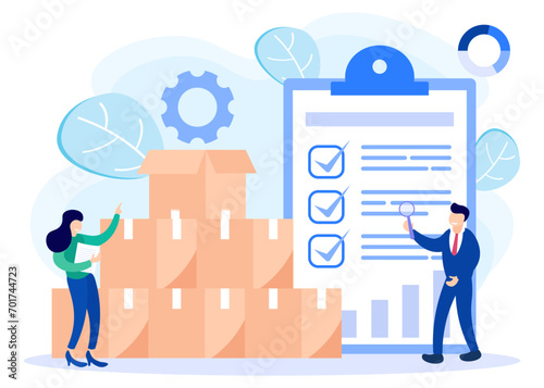 Illustration vector graphic cartoon character of audit