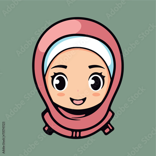 cute girl moslem icon vector