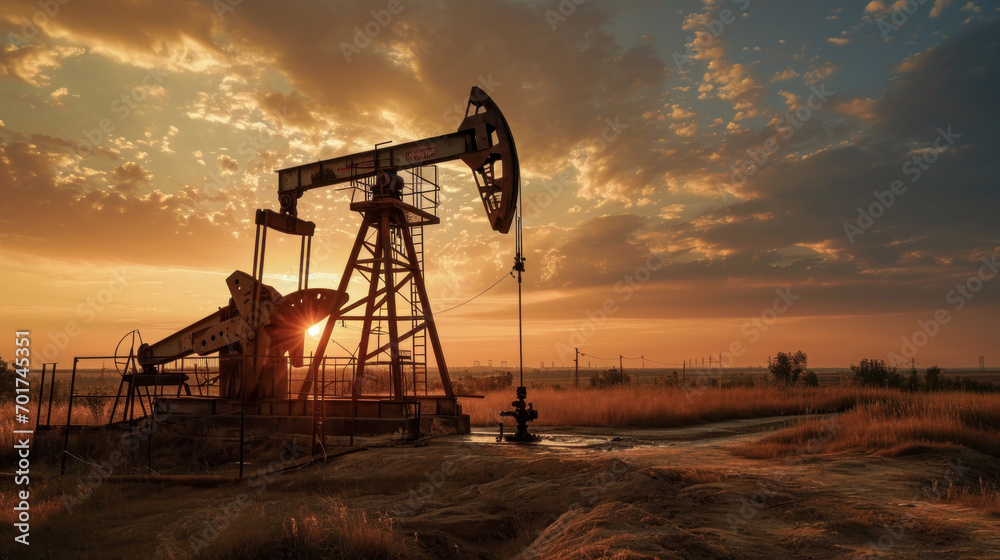 Very old Rusty Unused Oil Pump in a rough Landscape early in the Morning Wallpaper Background Backdrop Poster Card Very old Rusty Unused Oil Pump in a rough Landscape early in the Morning Wallpaper Background Backdrop Poster Card