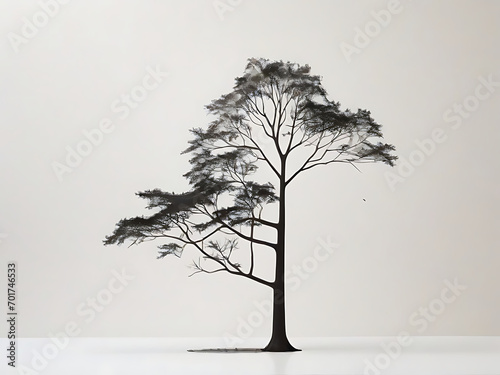 black and white tree