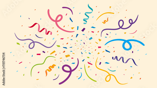 Carnival background, vector, Confetti pattern, 
celebration, birthday clipart or confetti explosion 
for birthday banner, party background, 
holiday, office, anniversary & graduation photo
