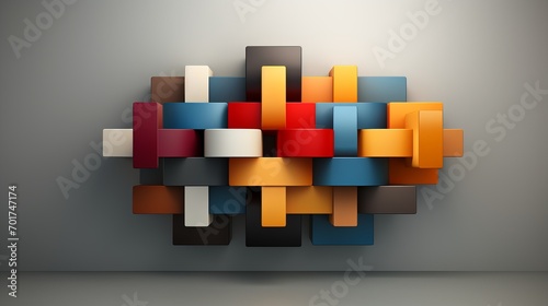 abstract background with cubes 3d illustration  Ai generative
