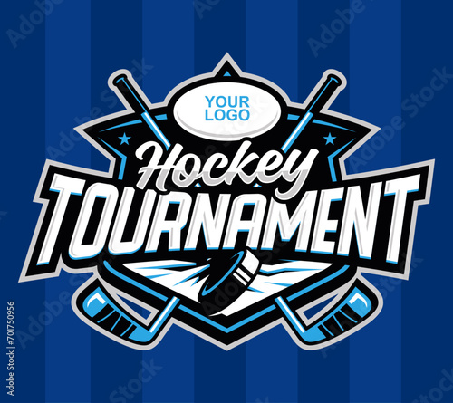 Hockey tournament logo image, Hockey championship logo event vector