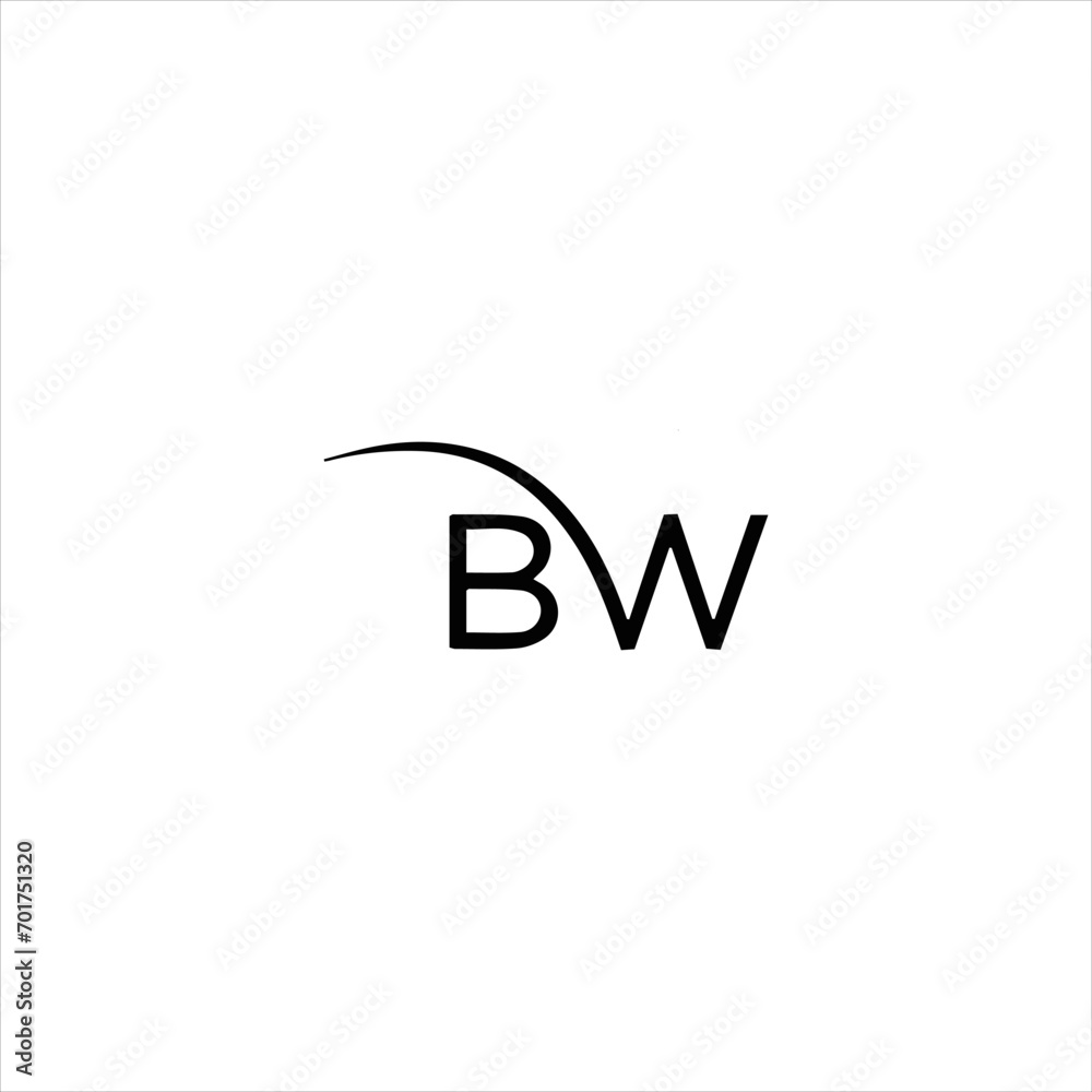 Obraz premium BW logo. B W design. White BW letter. BW, B W letter logo design. Initial letter BW linked circle uppercase monogram logo. B W letter logo vector design. 