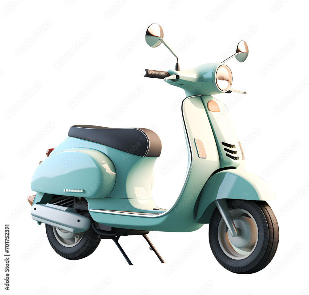 cute pastel green scooter, PNG file, isolated background cute pastel green scooter, PNG file, isolated background