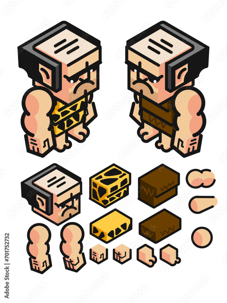 mobile game cave man character design