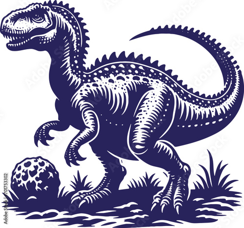 dinosaur in vector stencil drawing illustration © Volodimir Basov