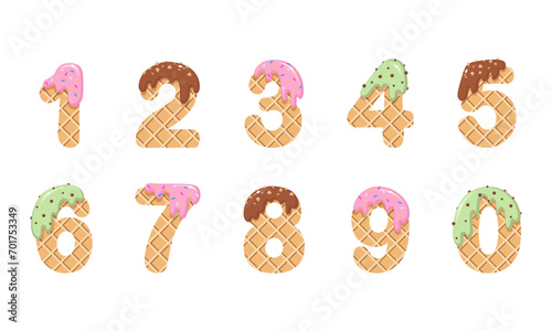Ice cream theme numbers clip art collection