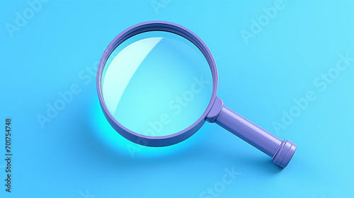 Explore the World of Technology with Magnifying Glass and 3D Icons - Close-Up Investigation and Discovery Concept