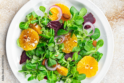 tangerine salad citrus, beets, green leaf lettuce, onion fresh delicious healthy eating meal food snack on the table copy space food