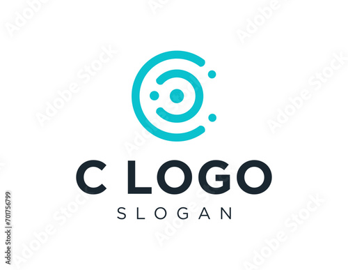 The logo design is about C Letter and was created using the Corel Draw 2018 application with a white background.
