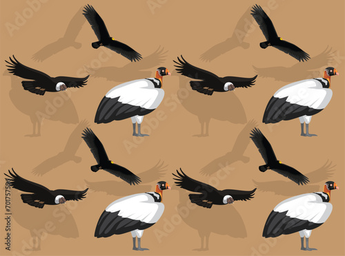 Bird King Vulture Andean Condor Cute Seamless Wallpaper Background