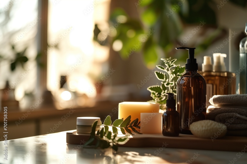 Eco Elegance: A Serene Display of Sustainable Beauty Products