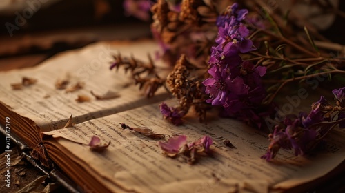 a book with flowers on it