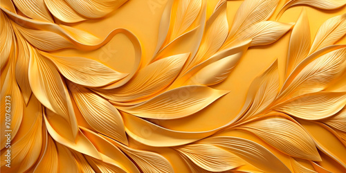 Gold leaves . Gold paper Luxurious golden wallpaper abstract gold wallpaper.  Gold floral background.Golden Luxury botanical Illustration .
