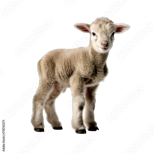 Baby sheep side view isolate on transparent background, png file © AnV