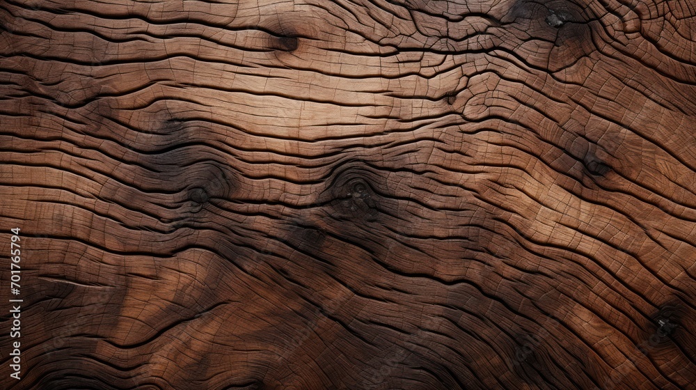 Naklejka premium a close up of a piece of wood that looks like it has been cut in half and is brown and black.