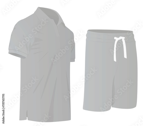 T shirt and shorts. vector illustration