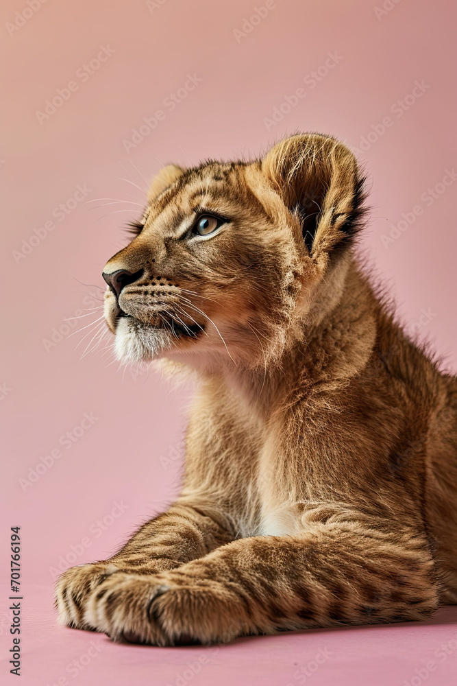 Obraz premium Portrait of a lion cub