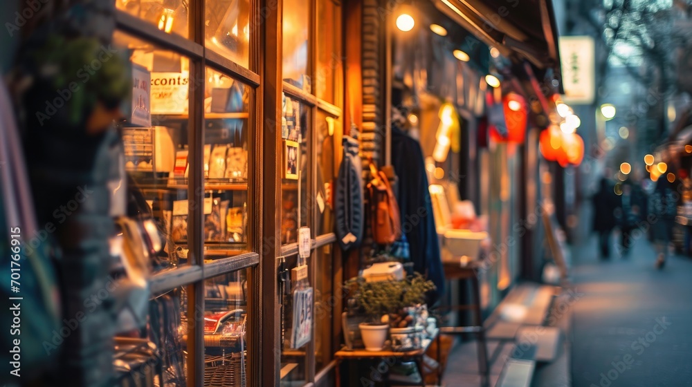 Obraz premium Night view of the street store