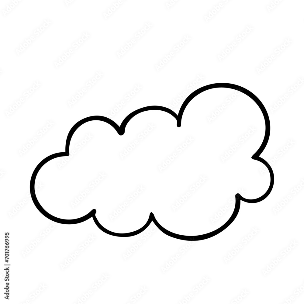 Sketch, doodle of a decorative cloud. Vector graphics. Sketch, doodle of a decorative cloud. Vector graphics.