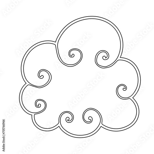 Sketch, doodle of a decorative cloud. Vector graphics.