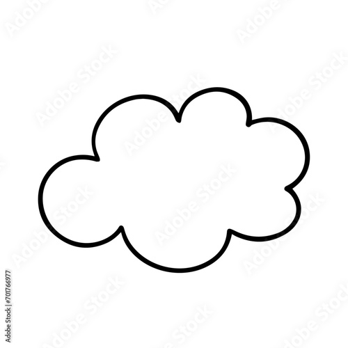 Sketch, doodle of a decorative cloud. Vector graphics.