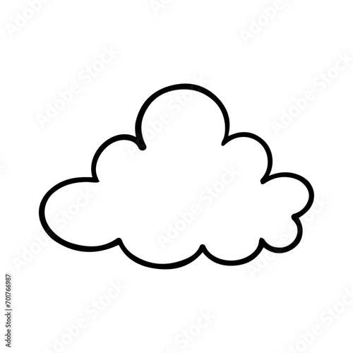 Sketch, doodle of a decorative cloud. Vector graphics.