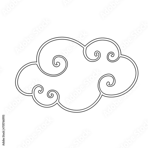 Sketch, doodle of a decorative cloud. Vector graphics.