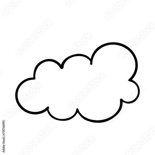 Sketch, doodle of a decorative cloud. Vector graphics.
