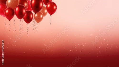 Celebration background with red balloons 