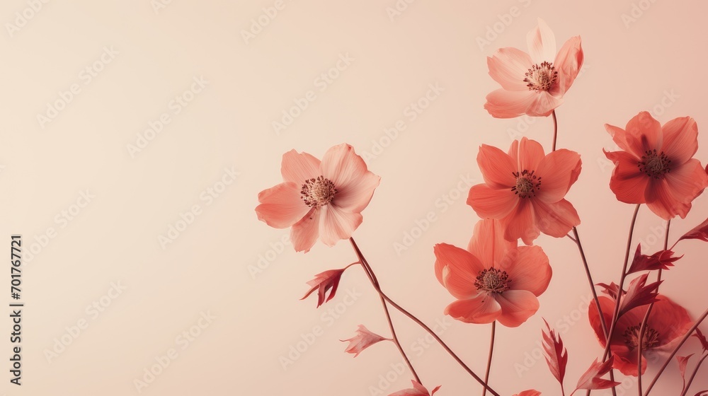 Love and romantic background with flowers. Valentine's day and romantic theme