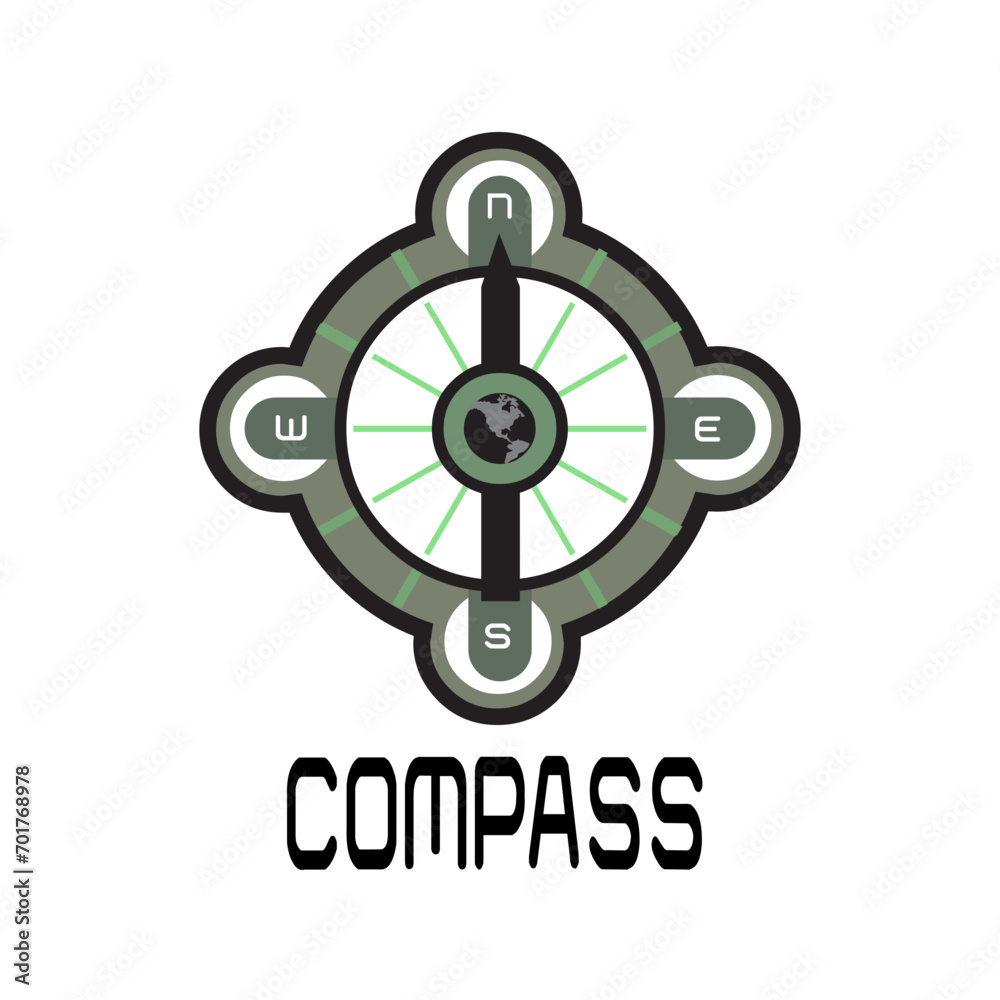 Princompass emblem design vector illustration Princompass emblem design vector illustration