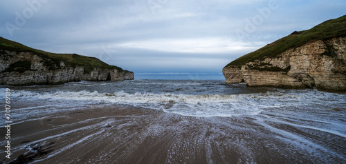 North Yorkshire cove with an incoming tide 
