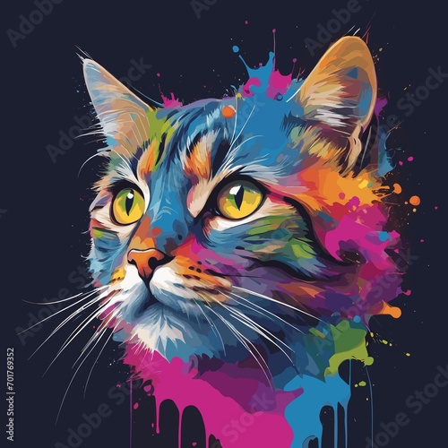abstract colorful cat 