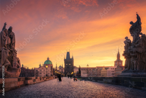 Magical sunrise in Prague