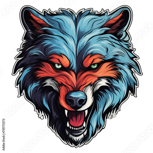 Unleash the power of a fierce wolf in this stunning sticker. Perfect for adding a touch of wild beauty to your designs.