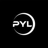PYL letter logo design with black background in illustrator, cube logo, vector logo, modern alphabet font overlap style. calligraphy designs for logo, Poster, Invitation, etc.