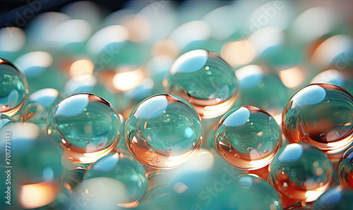 Abstract green glass bubble background