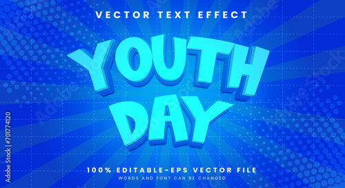 Youth day text style Template with blue background