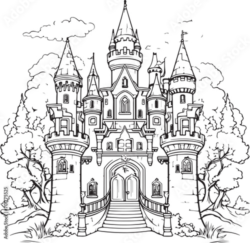 Fairy tale castle coloring page