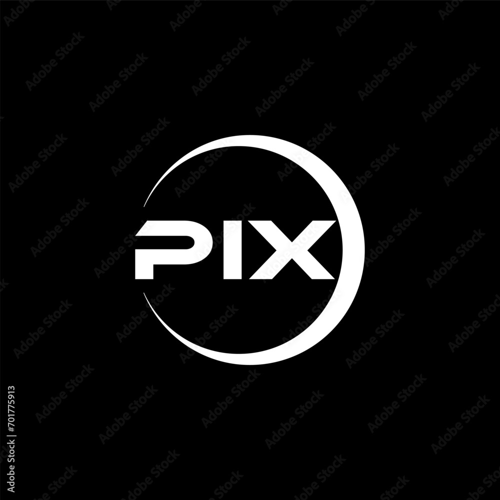 PIX letter logo design with black background in illustrator, cube logo, vector logo, modern alphabet font overlap style. calligraphy designs for logo, Poster, Invitation, etc. PIX letter logo design with black background in illustrator, cube logo, vector logo, modern alphabet font overlap style. calligraphy designs for logo, Poster, Invitation, etc.