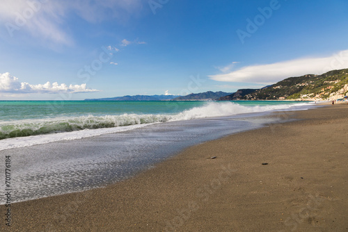 Mare mosso sulla Spiaggia di Varigotti Liguria photo
