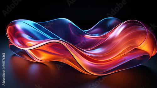 abstract smoke on black, Bright Neon 3D Fluid Form: Luminous and Shining Abstract Form with Flowing Motion  © Rizwan Ahmed Mangi