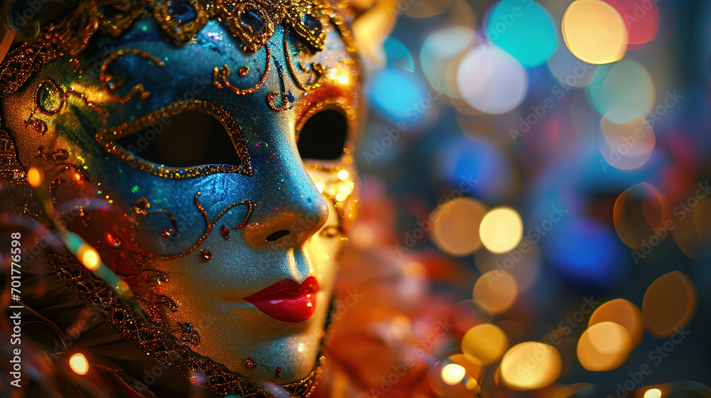 Realistic luxury carnival mask with feathers Realistic luxury carnival mask with feathers